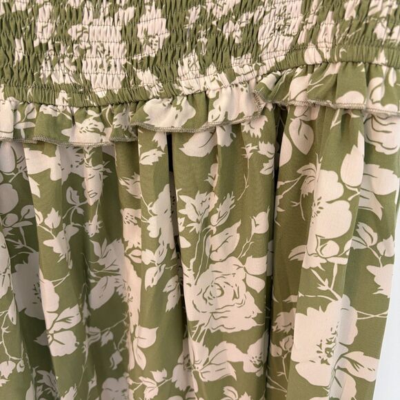 Women’s Green Floral Maternity Dress Puff Sleeve Square Neck Size XXL NWT - Picture 8 of 10